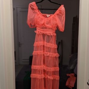 FLL NWT Vixen Maxi Dress in Neon Coral